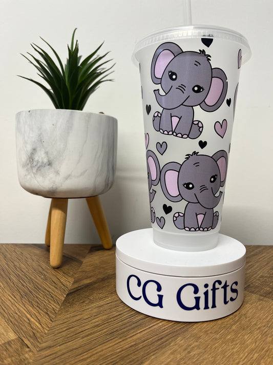 Cute Elephant 24oz Cold Cup