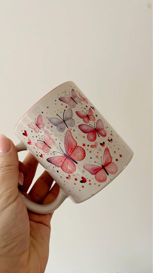 Pink Butterfly Mug