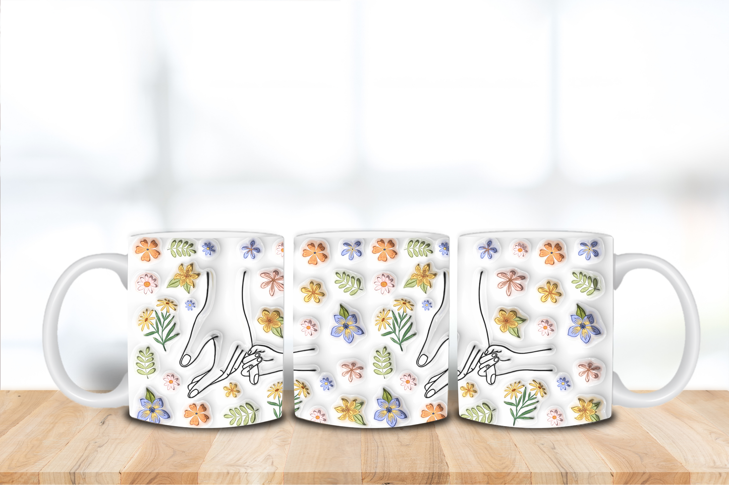 Mothers Day Hand Flower Mug