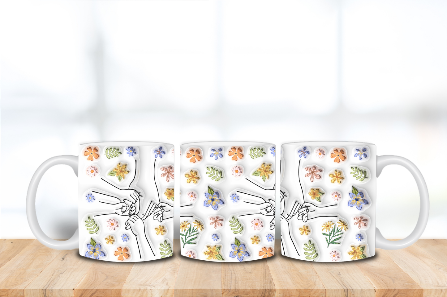 Mothers Day Hand Flower Mug