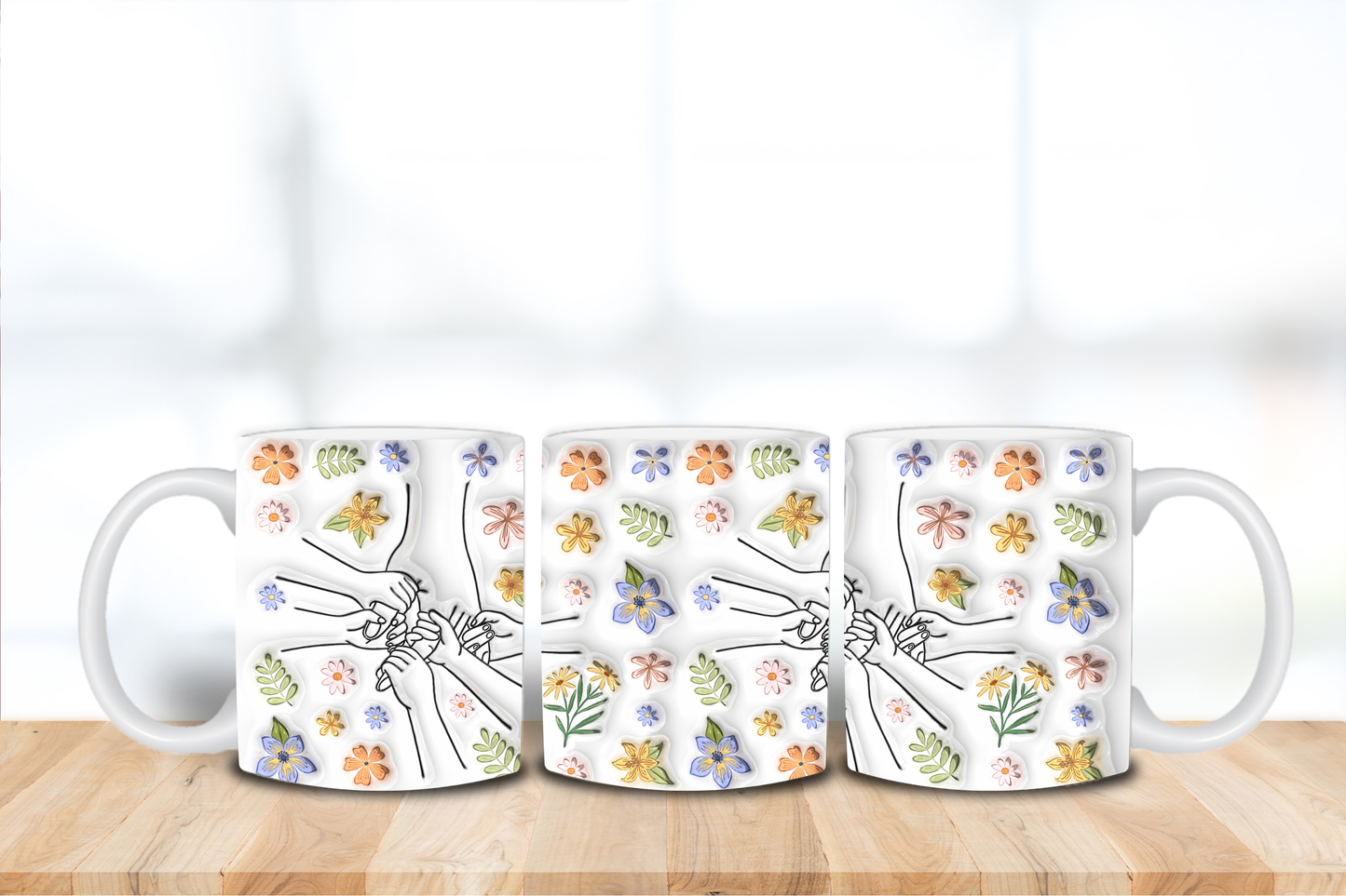 Mothers Day Hand Flower Mug