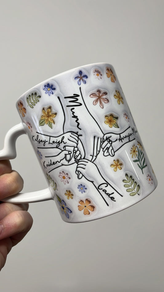 Mothers Day Hand Flower Mug